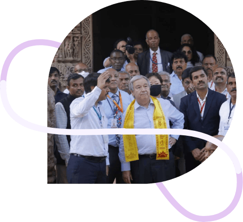 UN secretary general Antonio Guterres visit to Sun temple. India